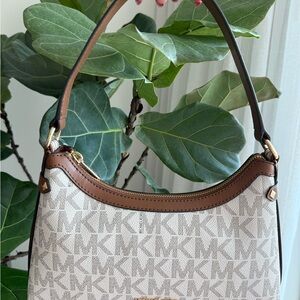 Michael Kors Maeve MD Pouchette (Beige & Brown) NWTs